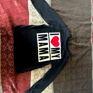 Black Long sleeve Graphic Shirt “ I Heart My Mama”